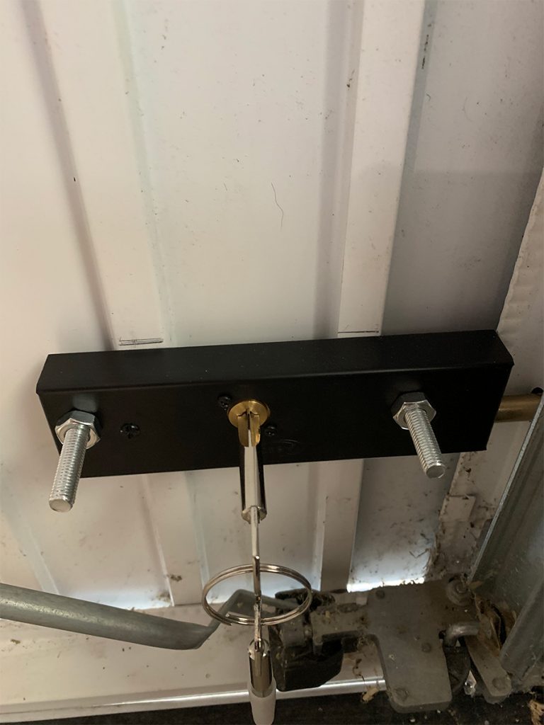 Locksmith fitted garage door bolt lock